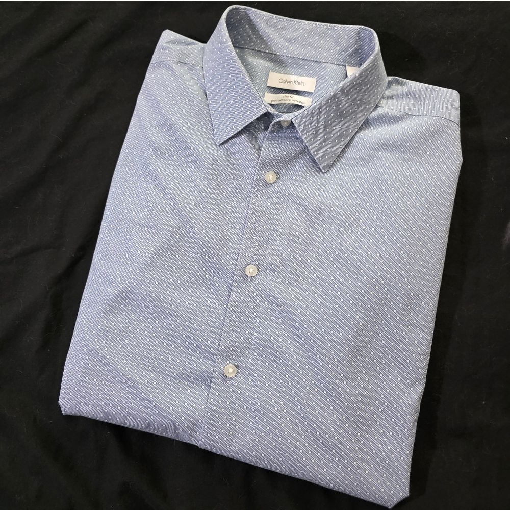 Calvin Klein Men's Blue Dress Shirt 17